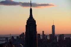 New York City Top Of The Rock 11C South Empire State Building And World Trade Center Financial District Close Up Just Before Sunset.jpg